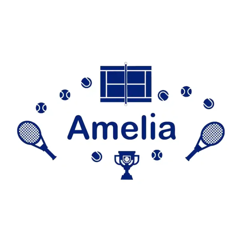 Name Tennis Wall Stickers Medium Blue | Stickers on Wall