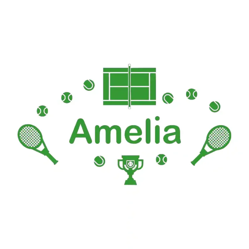 Name Tennis Wall Stickers Mid Green | Stickers on Wall