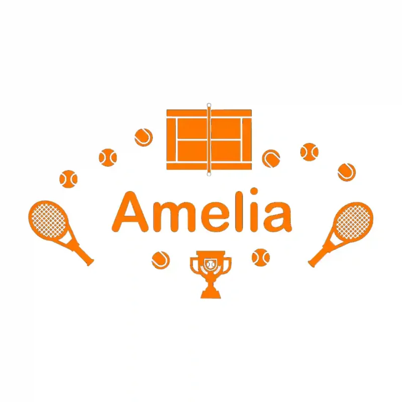 Name Tennis Wall Stickers Orange | Stickers on Wall