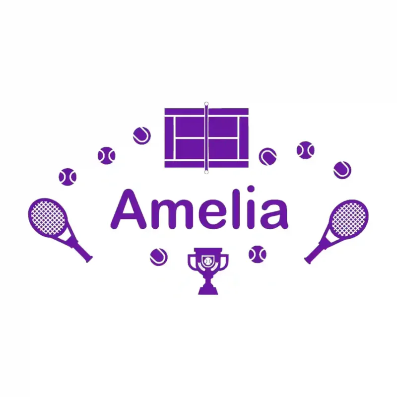 Name Tennis Wall Stickers Perfect Purple | Stickers on Wall