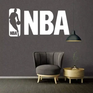 Nba logo wall stickers white