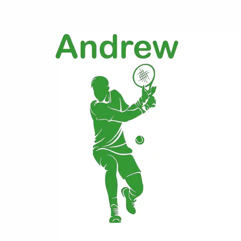 Personalised Tennis Wall Stickers Mid Green | Stickers on Wall