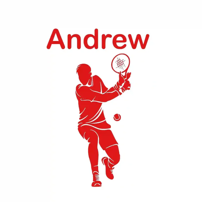 Personalised Tennis Wall Stickers Red | Stickers on Wall
