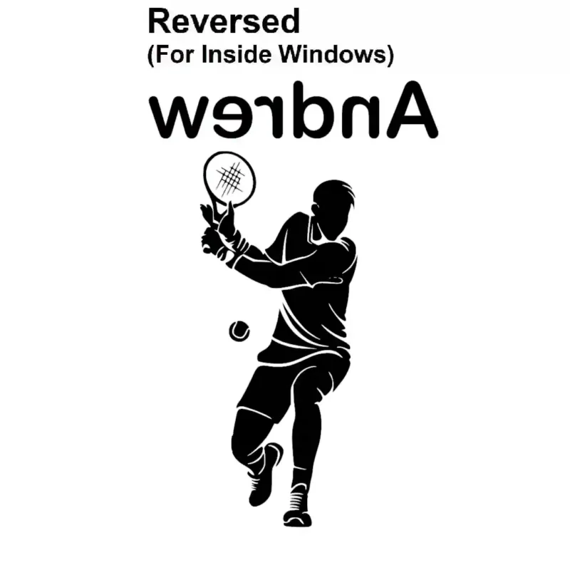 Personalised Tennis Wall Stickers Reversed | Stickers on Wall