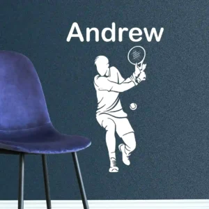 Personalised tennis wall stickers white