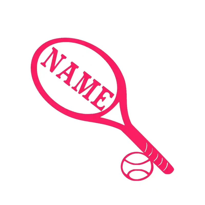 Personalized Tennis Wall Stickers Hot Pink | Stickers on Wall
