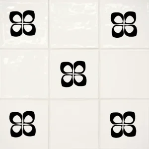 Retro floral wall stickers dark black