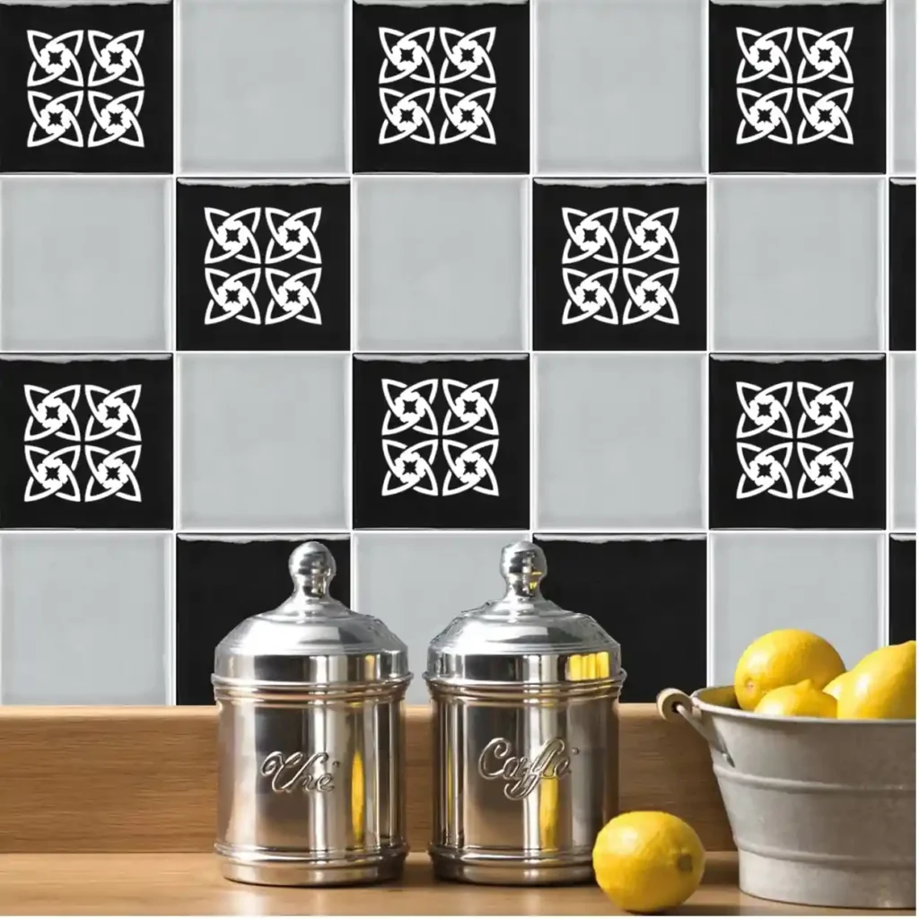 Retro Tile Wall Stickers White