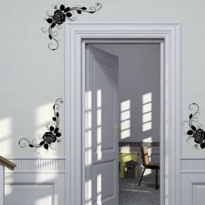 Rose corner wall stickers
