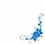Rose Corner Wall Stickers Azure Blue | Stickers on Wall