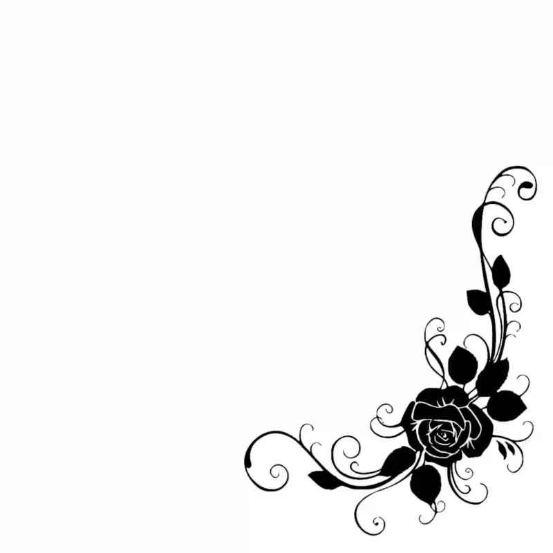 Rose Corner Wall Stickers Black | Stickers on Wall