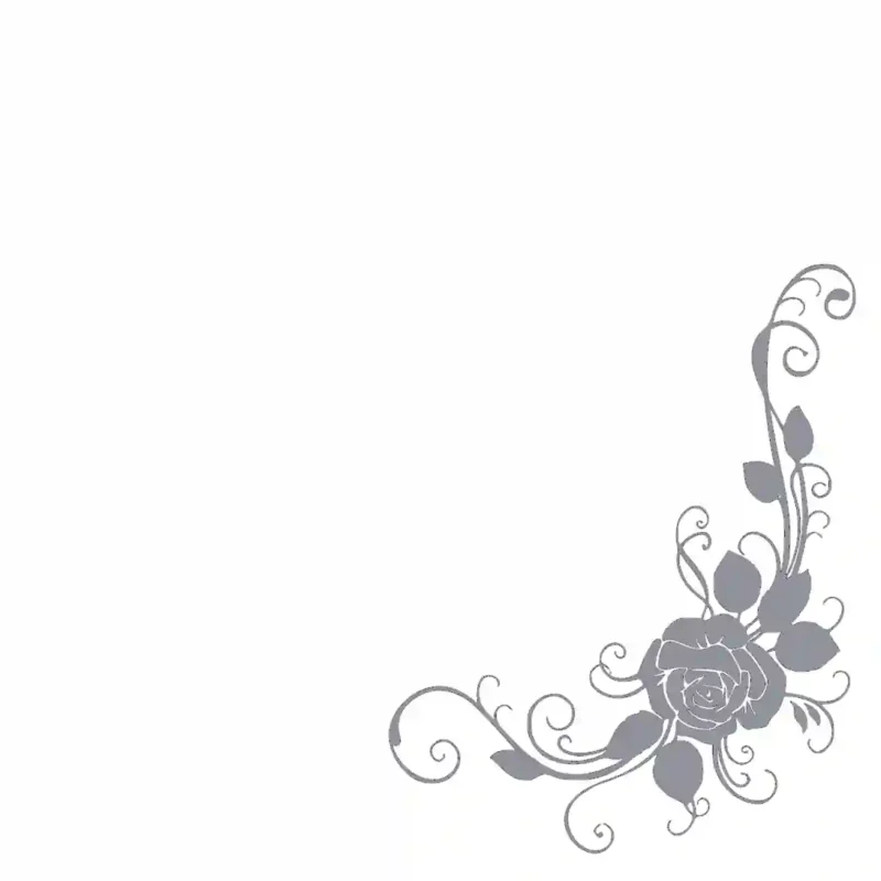 Rose Corner Wall Stickers Silver | Stickers on Wall