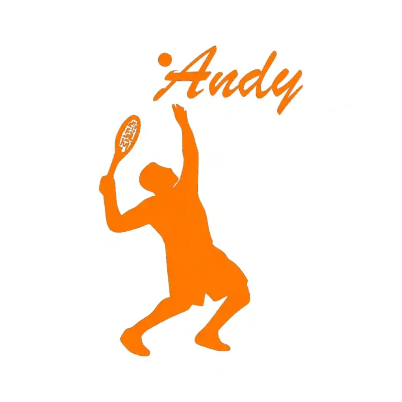 Serving Tennis Wall Stickers Orange | Stickers on Wall