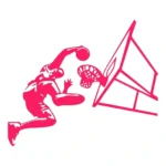 Slamdunk Sports Wall Stickers Hot Pink | Stickers on Wall