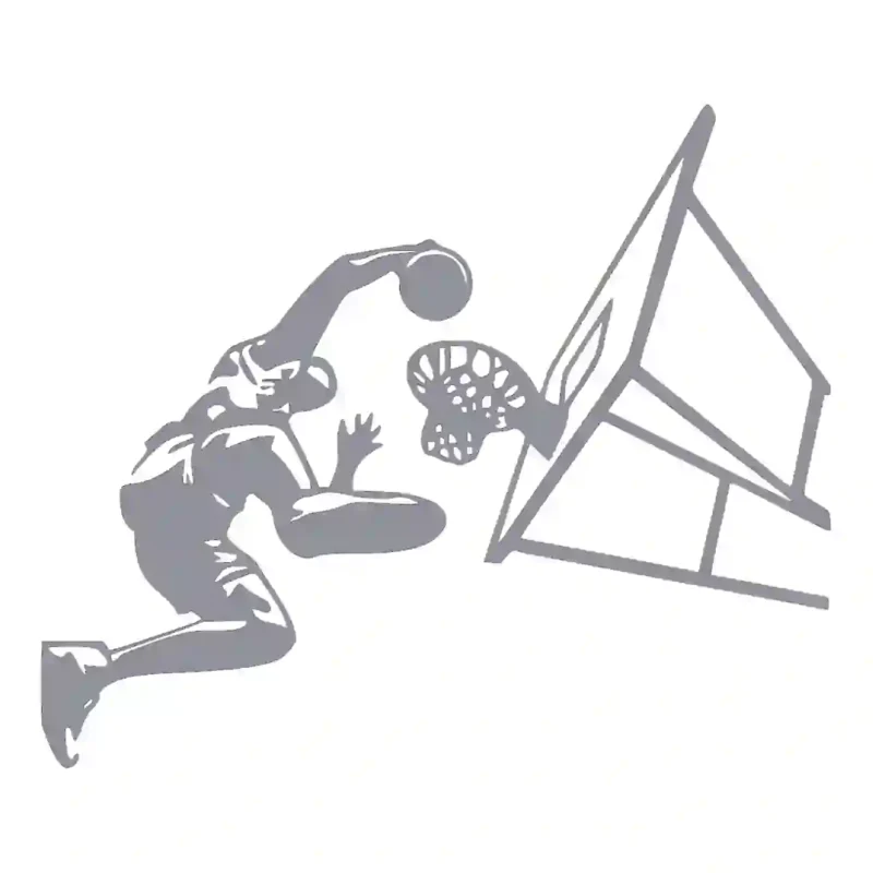 Slamdunk Sports Wall Stickers Silver | Stickers on Wall