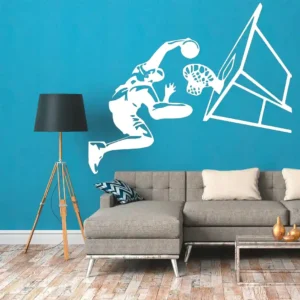Slamdunk sports wall stickers white