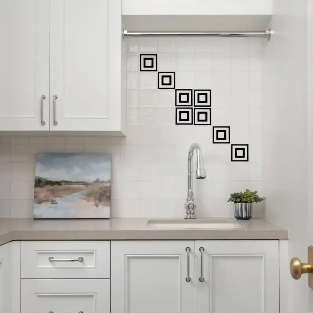 Squares Tile Wall Stickers Pure Black | Stickers on Wall Squares Tile Wall Stickers Pure Black | Stickers on Wall