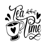 Tea Time Wall Stickers Black | Stickers on Wall