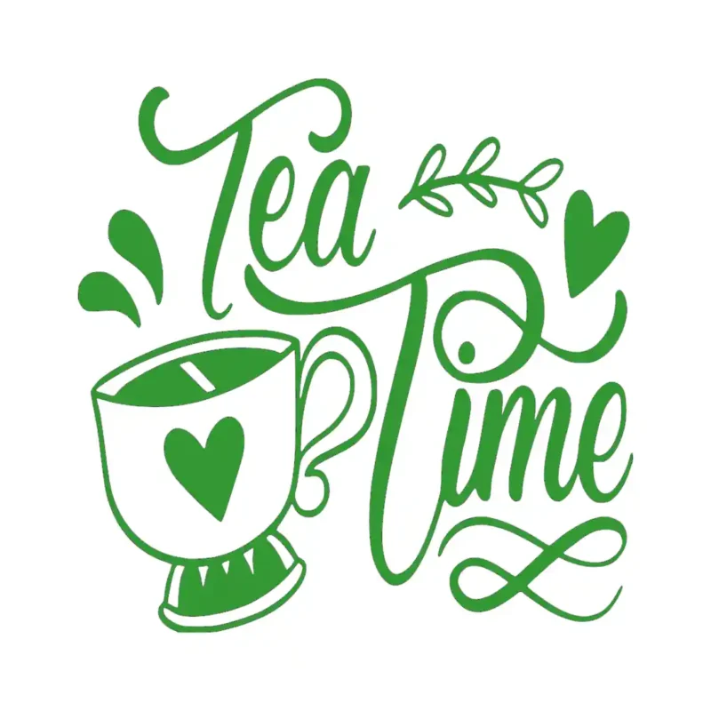 Tea Time Wall Stickers Mid Green | Stickers on Wall