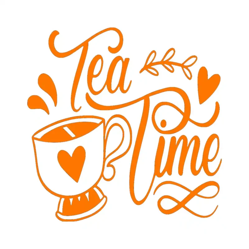Tea Time Wall Stickers Orange | Stickers on Wall