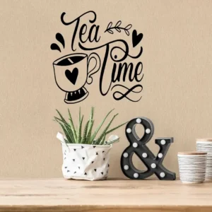 Tea time wall stickers pure black