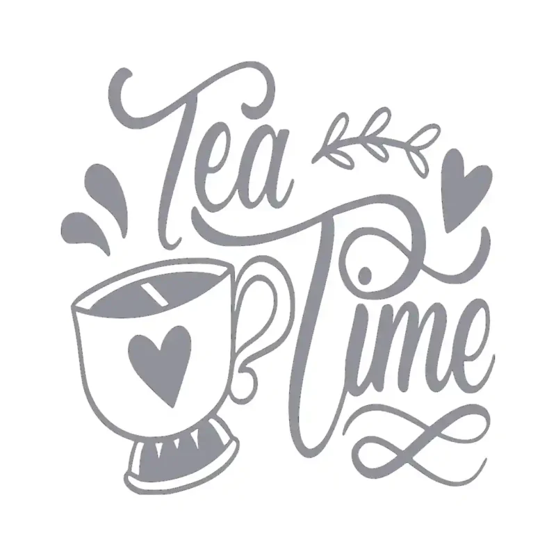 Tea Time Wall Stickers Silver | Stickers on Wall