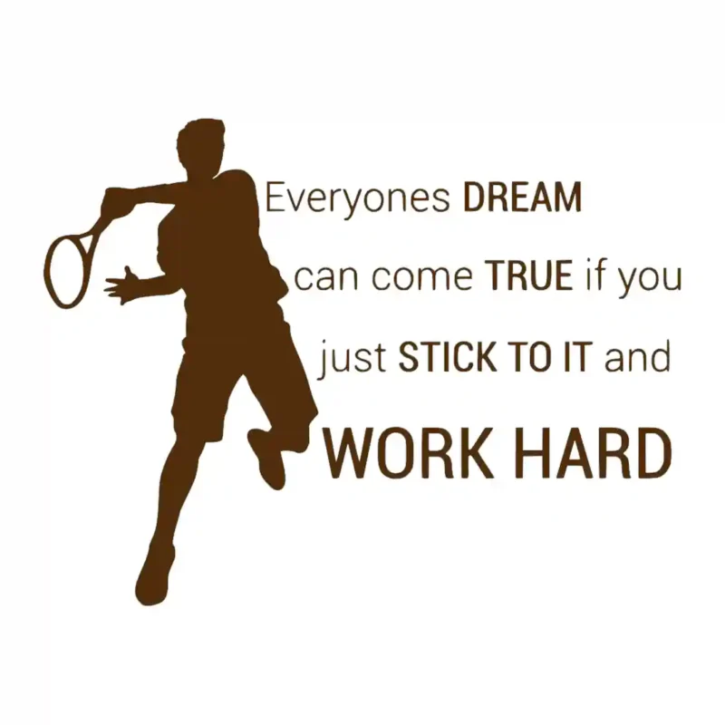 Tennis Motivation Wall Stickers Brown | Stickers on Wall