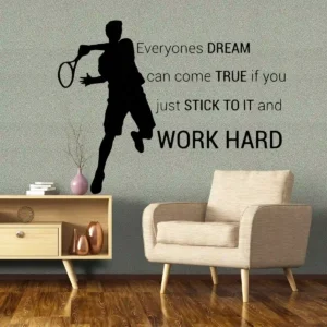 Tennis motivation wall stickers dark black