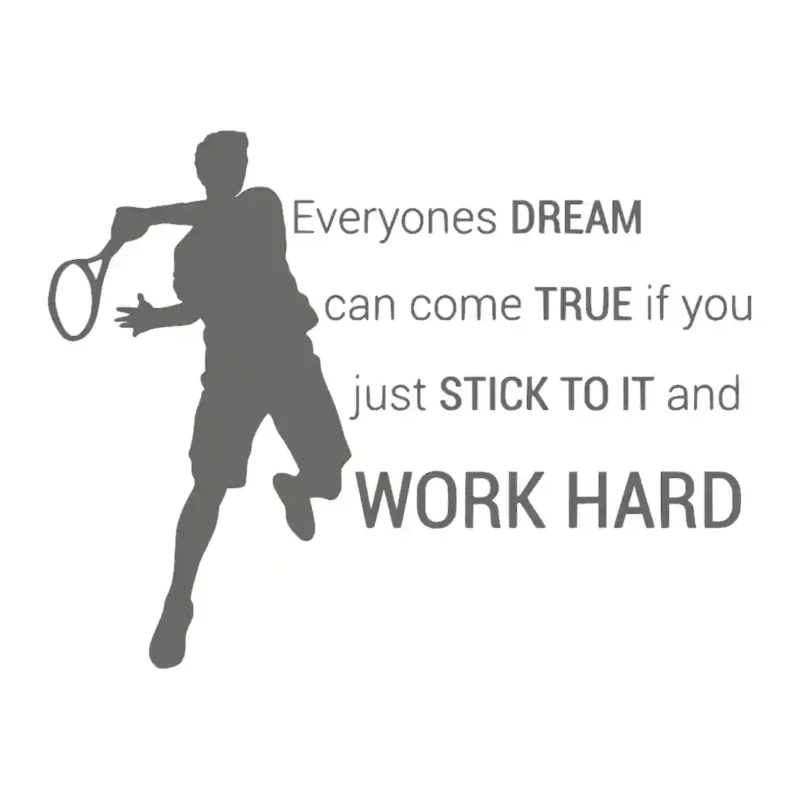 Tennis Motivation Wall Stickers Dark Grey | Stickers on Wall