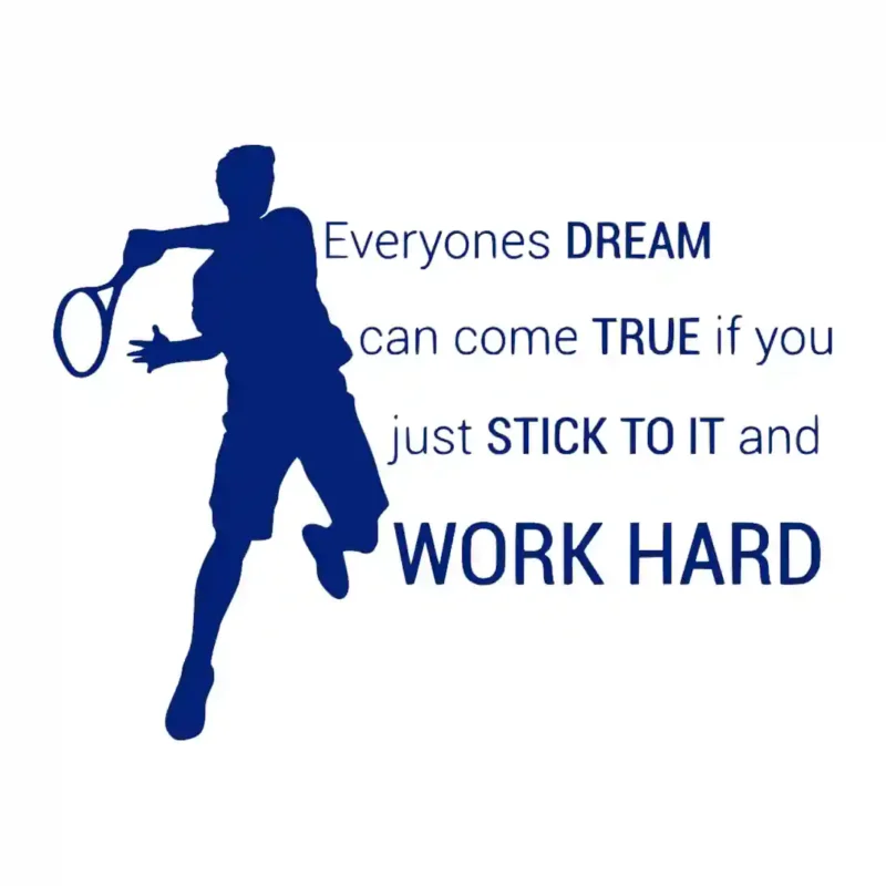 Tennis Motivation Wall Stickers Medium Blue | Stickers on Wall