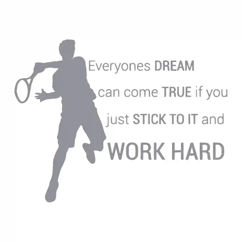 Tennis Motivation Wall Stickers Silver | Stickers on Wall