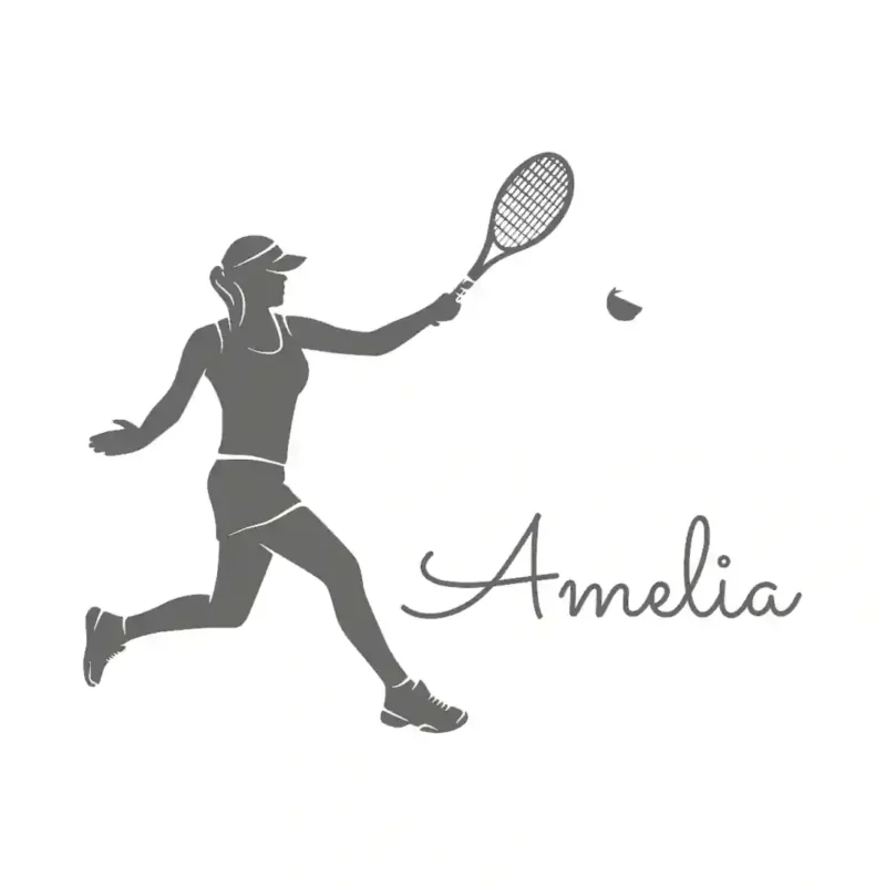Tennis Name Wall Stickers Dark Grey | Stickers on Wall