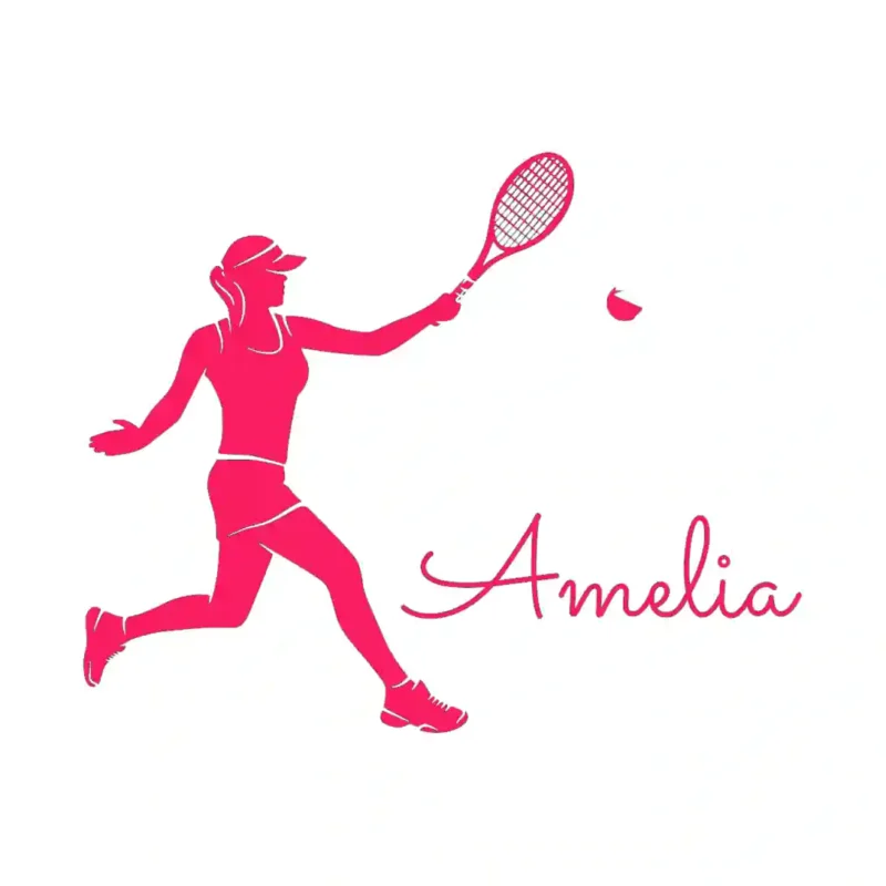 Tennis Name Wall Stickers Hot Pink | Stickers on Wall
