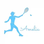 Tennis Name Wall Stickers Light Blue | Stickers on Wall