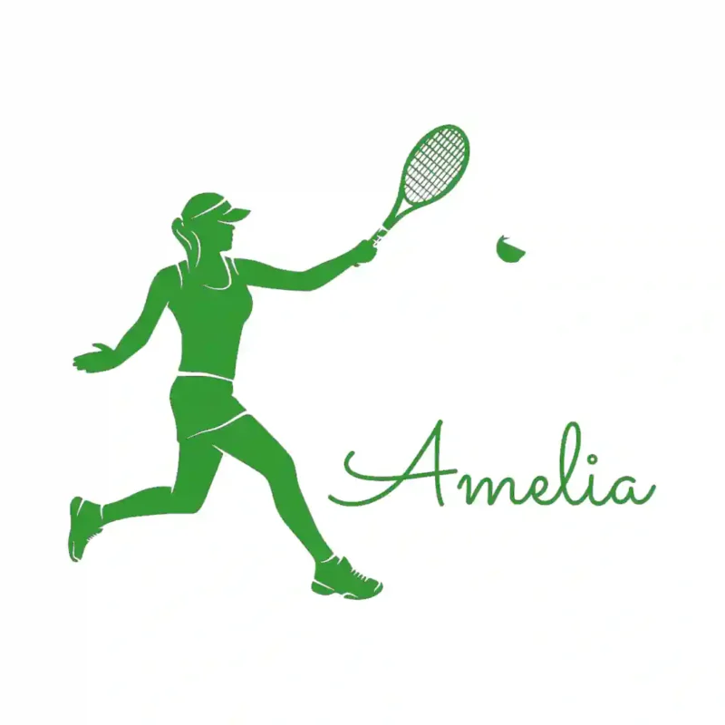 Tennis Name Wall Stickers Mid Green | Stickers on Wall