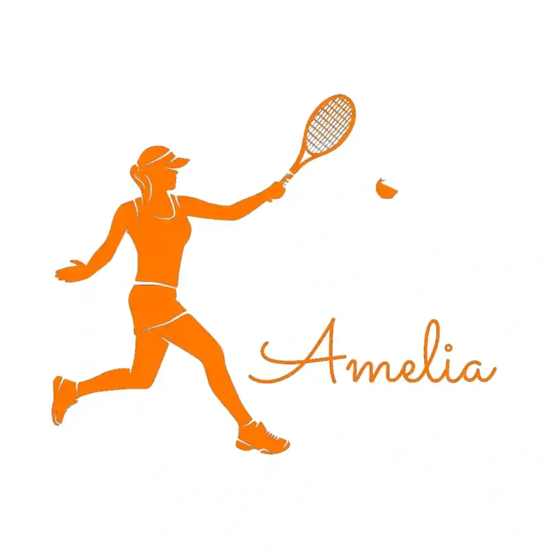 Tennis Name Wall Stickers Orange | Stickers on Wall
