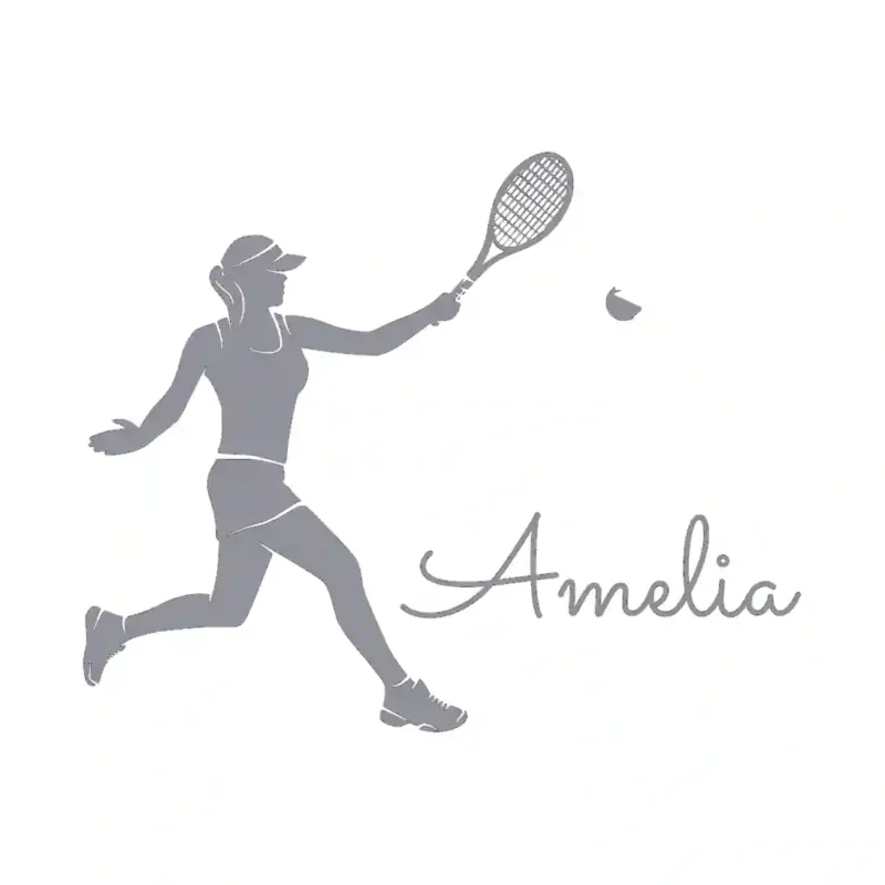 Tennis Name Wall Stickers Silver | Stickers on Wall