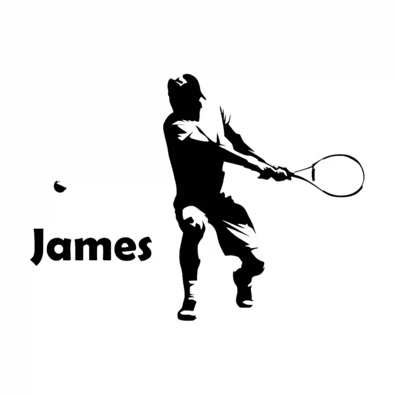 Tennis Personalised Wall Stickers Black | Stickers on Wall