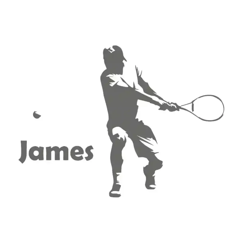 Tennis Personalised Wall Stickers Dark Grey | Stickers on Wall