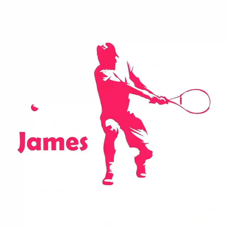 Tennis Personalised Wall Stickers Hot Pink | Stickers on Wall