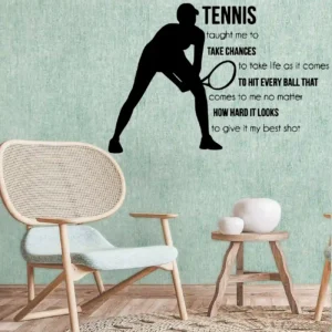 Tennis quote wall stickers dark black