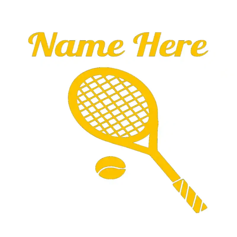 Tennis Racket Wall Stickers Golden Yellow | Stickers on Wall
