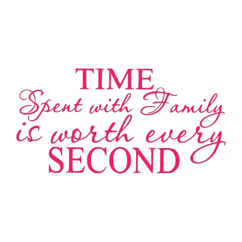 Time Spent with Family Wall Stickers Hot Pink | Stickers on Wall
