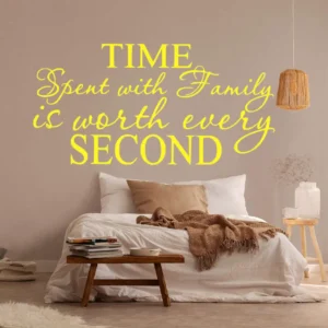 Time spent with family wall stickers yellow