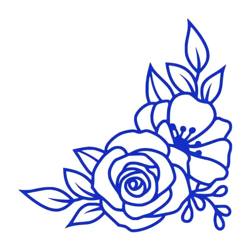 Bloom Corner Wall Stickers Brilliant Blue | Stickers on Wall