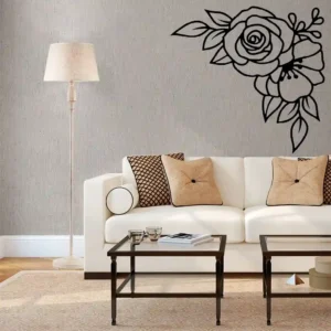 Bloom corner wall stickers dark black