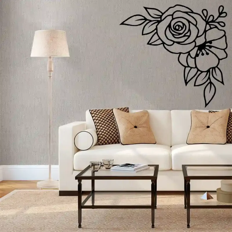 Bloom Corner Wall Stickers Dark Black | Stickers on Wall