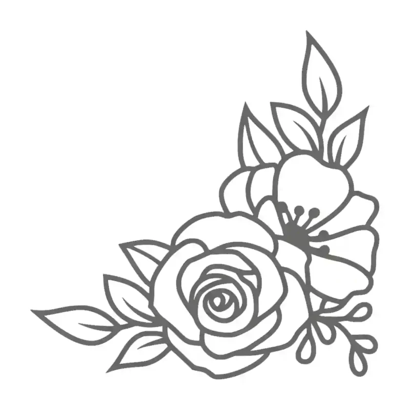 Bloom Corner Wall Stickers Dark Grey | Stickers on Wall