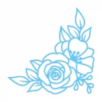 Bloom Corner Wall Stickers Light Blue | Stickers on Wall