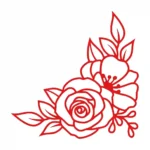 Bloom Corner Wall Stickers Red | Stickers on Wall